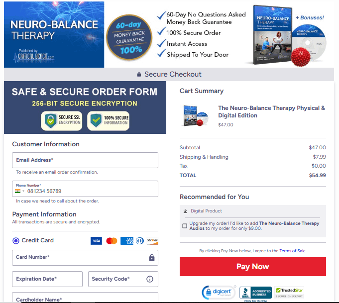 Neuro_Balance_Therapy_Checkout_Page